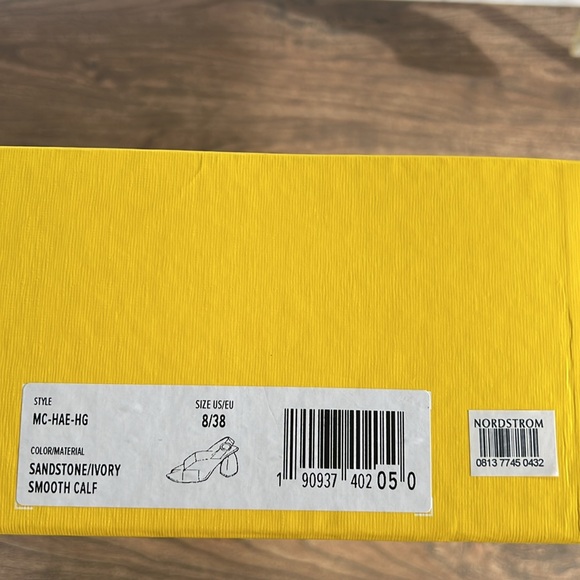 Mercedes Castillo healed dress sandals in sandstone/ivory smooth calf size 8 - Picture 10 of 11